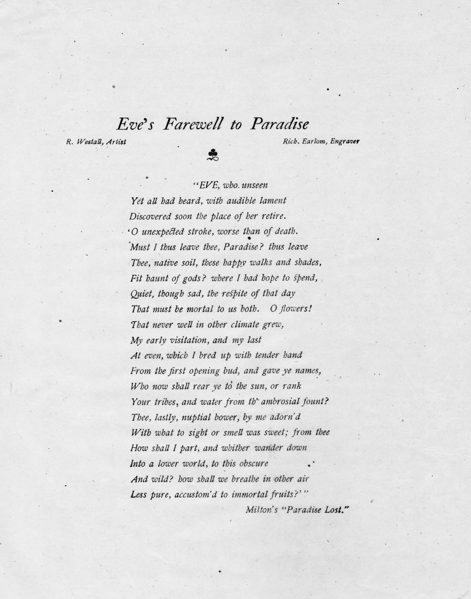 verse - eve's farewell to paradise